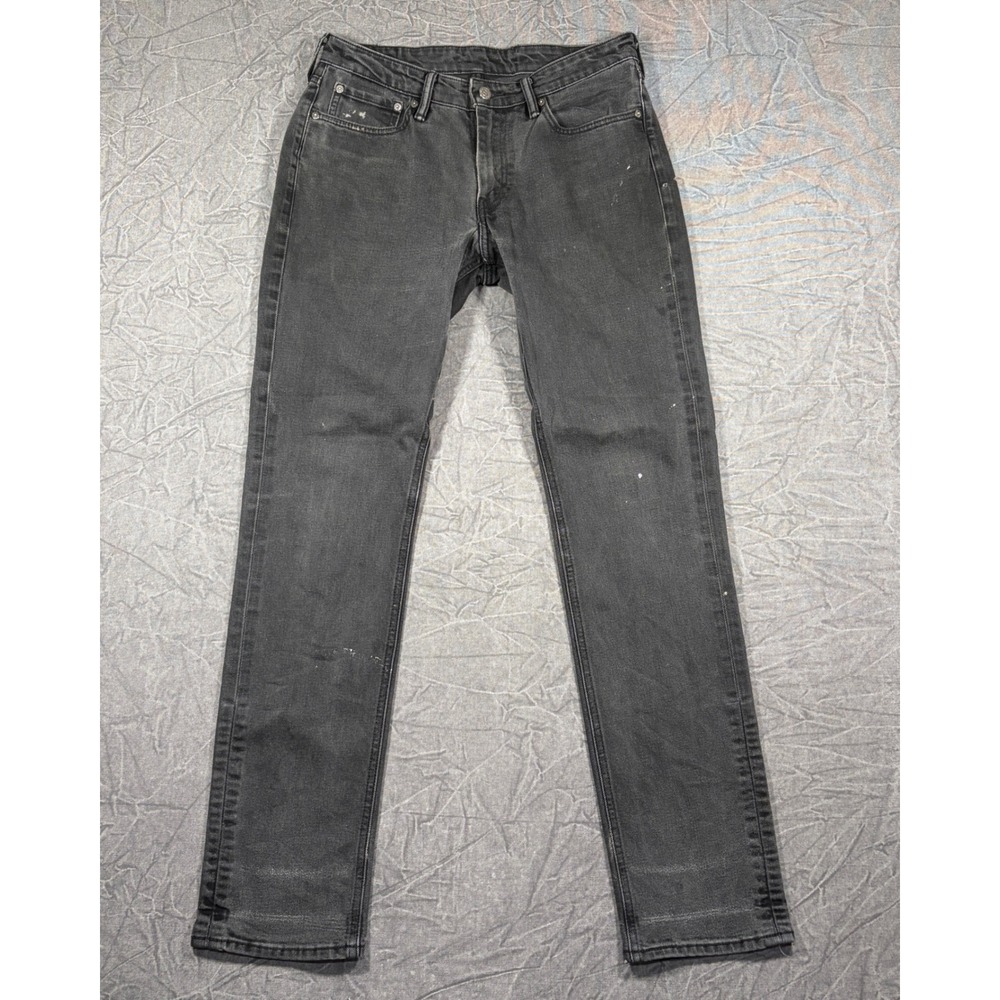 Levi's Jeans Mens 32x34 Black 511 Slim Fit Faded Paint Splatter Distressed